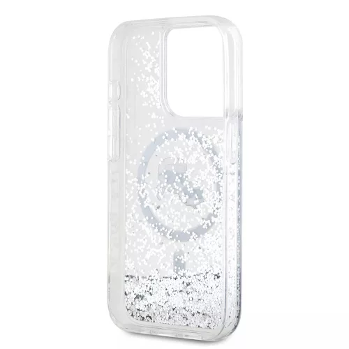 Karl Lagerfeld - Liquid Glitter MagSafe (KLHMP15LLGKCSGH) - iPhone 15 Pro - Transparent Karl&Choupette Head