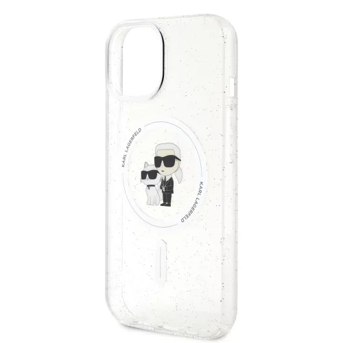 Karl Lagerfeld - Glitter MagSafe (KLHMP15MHGKCNOT) - iPhone 15 Plus - Transparent Karl&Choupette