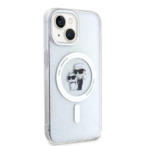 Karl Lagerfeld - Glitter MagSafe (KLHMP15MHGKCNOT) - iPhone 15 Plus - Transparent Karl&Choupette