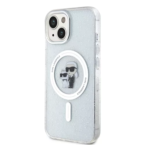 Karl Lagerfeld - Glitter MagSafe (KLHMP15MHGKCNOT) - iPhone 15 Plus - Transparent Karl&Choupette