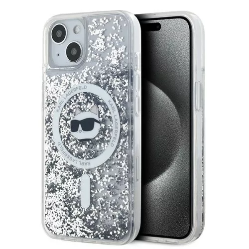Karl Lagerfeld - Liquid Glitter MagSafe (KLHMP15MLGCHSGH) - iPhone 15 Plus - Transparent Choupette Head