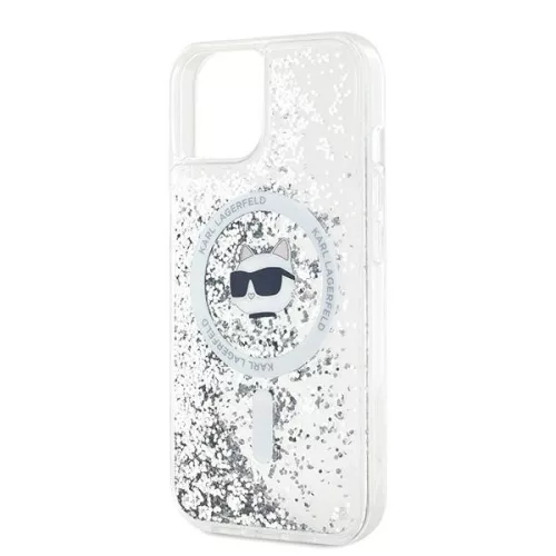 Karl Lagerfeld - Liquid Glitter MagSafe (KLHMP15MLGCHSGH) - iPhone 15 Plus - Transparent Choupette Head