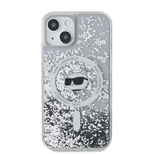 Karl Lagerfeld - Liquid Glitter MagSafe (KLHMP15MLGCHSGH) - iPhone 15 Plus - Transparent Choupette Head