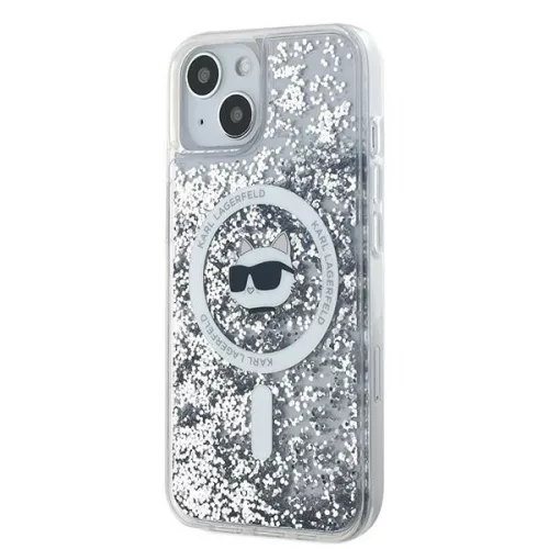Karl Lagerfeld - Liquid Glitter MagSafe (KLHMP15MLGCHSGH) - iPhone 15 Plus - Transparent Choupette Head