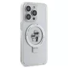 Karl Lagerfeld - Hardcase Ring Stand MagSafe (KLHMP14LHMRSKCH) - iPhone 14 Pro - White Karl&Choupette