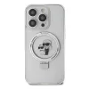 Karl Lagerfeld - Hardcase Ring Stand MagSafe (KLHMP14LHMRSKCH) - iPhone 14 Pro - White Karl&Choupette