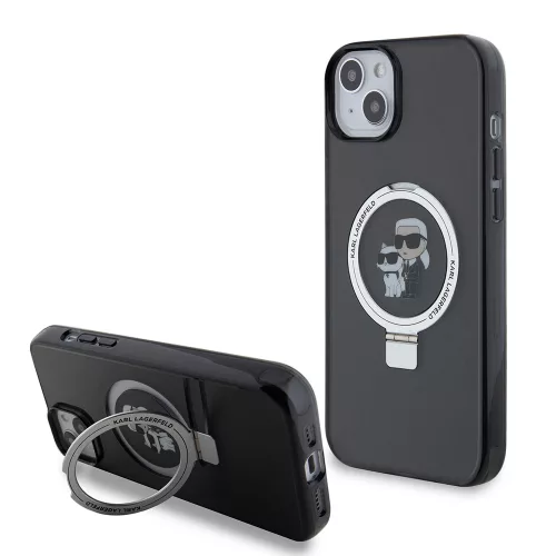 Karl Lagerfeld - Hardcase Ring Stand MagSafe (KLHMP15MHMRSKCK) - iPhone 15 Plus - Karl&Choupette