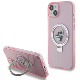   Karl Lagerfeld - Hardcase Ring Stand MagSafe (KLHMP15MHMRSKCP) - iPhone 15 Plus - Pink Karl&Choupette