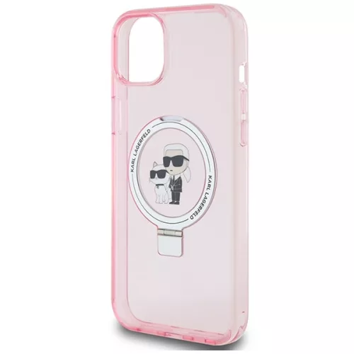 Karl Lagerfeld - Hardcase Ring Stand MagSafe (KLHMP15MHMRSKCP) - iPhone 15 Plus - Pink Karl&Choupette