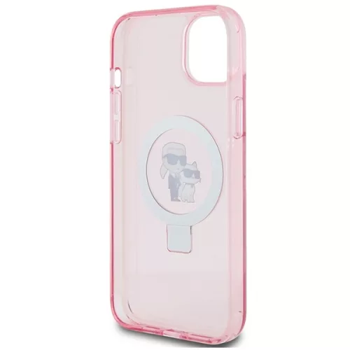 Karl Lagerfeld - Hardcase Ring Stand MagSafe (KLHMP15MHMRSKCP) - iPhone 15 Plus - Pink Karl&Choupette