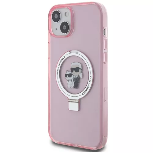 Karl Lagerfeld - Hardcase Ring Stand MagSafe (KLHMP15MHMRSKCP) - iPhone 15 Plus - Pink Karl&Choupette