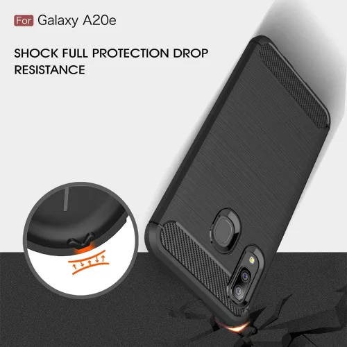 Techsuit - Carbon szilikon tok - Samsung Galaxy A20e - Fekete
