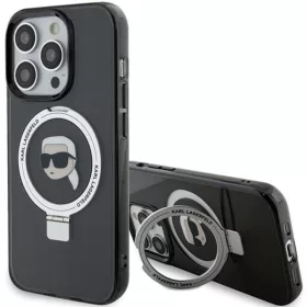   Karl Lagerfeld - Hardcase Ring Stand MagSafe (KLHMP15LHMRSKHK) - iPhone 15 Pro - Karl Head