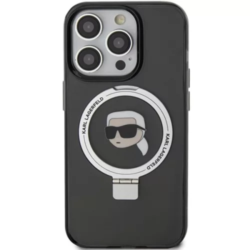 Karl Lagerfeld - Hardcase Ring Stand MagSafe (KLHMP15LHMRSKHK) - iPhone 15 Pro - Karl Head