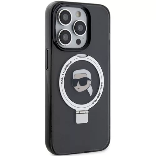 Karl Lagerfeld - Hardcase Ring Stand MagSafe (KLHMP15LHMRSKHK) - iPhone 15 Pro - Karl Head