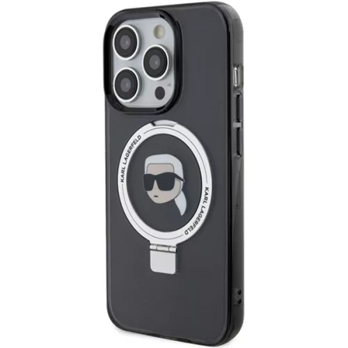 Karl Lagerfeld - Hardcase Ring Stand MagSafe (KLHMP15LHMRSKHK) - iPhone 15 Pro - Karl Head
