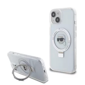   Karl Lagerfeld - Hardcase Ring Stand MagSafe (KLHMP15SHMRSKHH) - iPhone 15 - White Karl Head