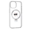 Karl Lagerfeld - Hardcase Ring Stand MagSafe (KLHMP15SHMRSKHH) - iPhone 15 - White Karl Head