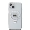 Karl Lagerfeld - Hardcase Ring Stand MagSafe (KLHMP15SHMRSKHH) - iPhone 15 - White Karl Head