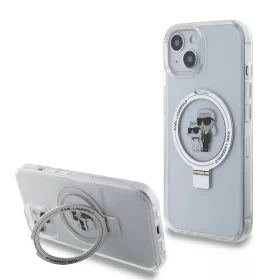   Karl Lagerfeld - Hardcase Ring Stand MagSafe (KLHMP15SHMRSKCH) - iPhone 15 - White Karl&Choupette