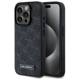   Karl Lagerfeld - Leather MagSafe (KLHMP15LPKHPORPK) - iPhone 15 Pro - Monogram Metal Logo