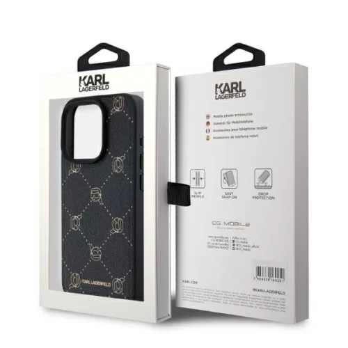 Karl Lagerfeld - Leather MagSafe (KLHMP15LPGKHPHK) - iPhone 15 Pro - Karl Head
