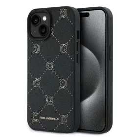   Karl Lagerfeld - Leather MagSafe (KLHMP15MPGKHPHK) - iPhone 15 Plus - Karl Head