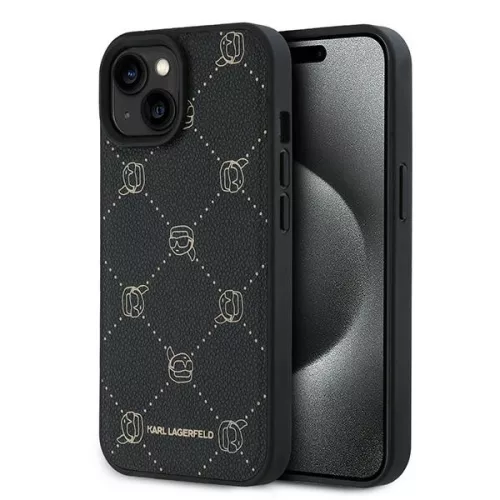 Karl Lagerfeld - Leather MagSafe (KLHMP15MPGKHPHK) - iPhone 15 Plus - Karl Head