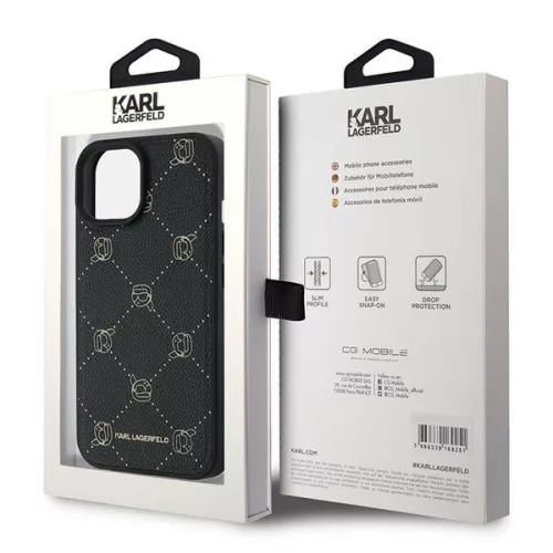 Karl Lagerfeld - Leather MagSafe (KLHMP15MPGKHPHK) - iPhone 15 Plus - Karl Head