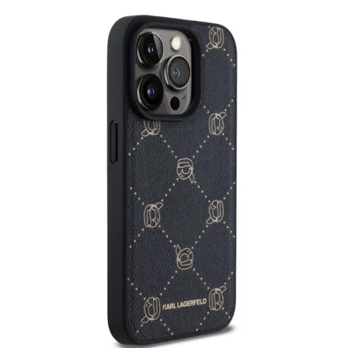 Karl Lagerfeld - Leather MagSafe (KLHMP15XPGKHPHK) - iPhone 15 Pro Max - Karl Head