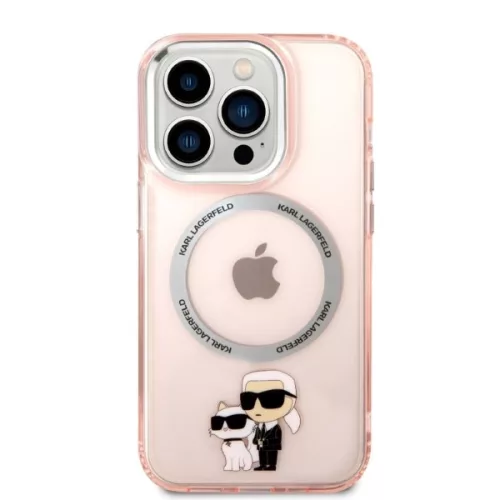 Karl Lagerfeld - Hardcase MagSafe (KLHMP14LHNKCIP) - iPhone 14 Pro - Pink Iconic Karl&Choupette
