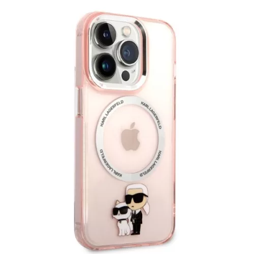 Karl Lagerfeld - Hardcase MagSafe (KLHMP14LHNKCIP) - iPhone 14 Pro - Pink Iconic Karl&Choupette