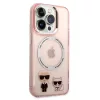 Karl Lagerfeld - Hardcase MagSafe (KLHMP14LHKCP) - iPhone 14 Pro - Pink Karl & Choupette Aluminium