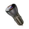 Acefast - Car Charger (B7) - 2x USB, 45W, Dual Fast Charging, with LED Digital Display - Transparent Black