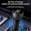 Acefast - Car Charger (B7) - 2x USB, 45W, Dual Fast Charging, with LED Digital Display - Transparent Black