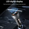 Acefast - Car Charger (B7) - 2x USB, 45W, Dual Fast Charging, with LED Digital Display - Transparent Black