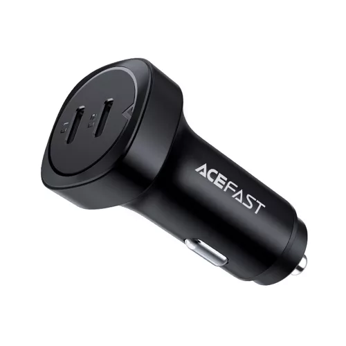 Acefast - Car Charger (B2) - 2x Type-C, Dual PD Fast Charging, 72W, Built-in Voltage Regulator Chip - Black