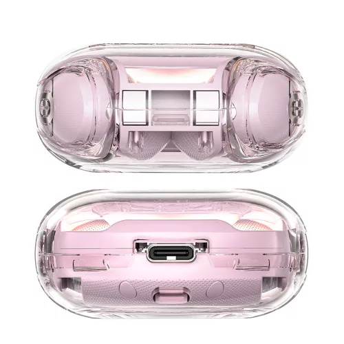 Acefast - Vezeték nélküli fülhallgató (T8) - USB-C, IPX4, Bluetooth 5.3, AI hívászajcsökkentés, digitális kijelző, 480mAh - Lotus Pink
