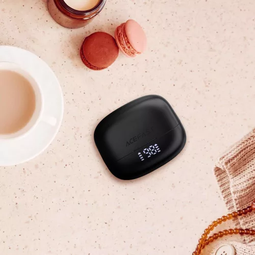 Acefast - Vezeték nélküli fülhallgató (W1) - C típusú, TWS, Bluetooth 5.4, hívászajcsökkentés, IPX4, LED digitális kijelző - fekete