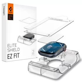   Spigen - (2 pack) Elite Shield EZ Fit (AFL08580) - Apple Watch 10 42mm / Watch 11 42mm - Clear