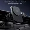 Acefast - Autós tartó vezeték nélküli töltéssel (D18) - iPhone-hoz, 2 az 1-ben Vezeték nélküli Gyorstöltés, Szellőzőrácsra, Rögzítőkapocs - Black