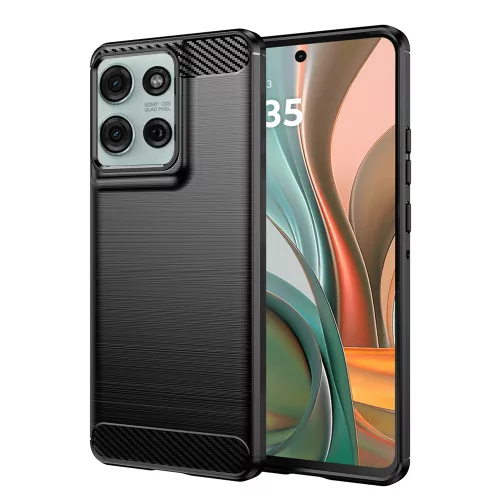 Techsuit - Carbon szilikon tok - Motorola Moto G75 - Fekete
