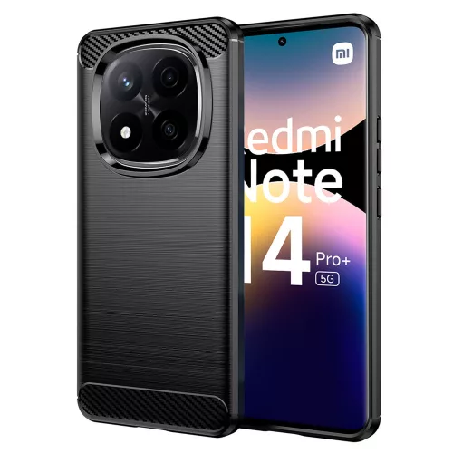 Techsuit - Carbon szilikon tok - Xiaomi Redmi Note 14 Pro+ 5G - Fekete