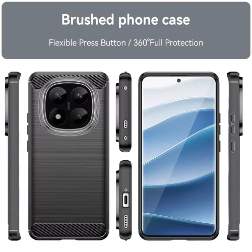 Techsuit - Carbon szilikon tok - Xiaomi Redmi Note 14 Pro+ 5G - Fekete