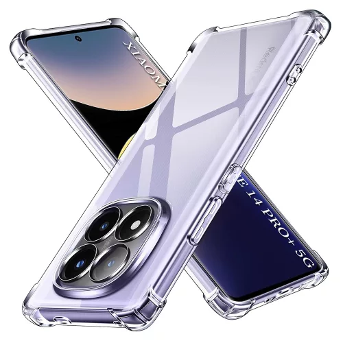 Techsuit - Shockproof Átlátszó Ütésálló Szilikon tok - Xiaomi Redmi Note 14 Pro+ 5G - Átlátszó