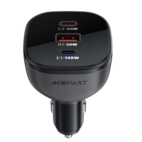 Acefast - Car Charger (B14) - 2x USB-C, USB, 165W, Fast Charging, Intelligent Temperature Control - Black