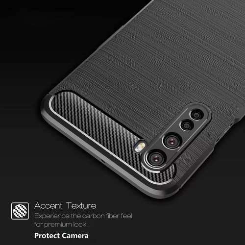Techsuit - Carbon szilikon tok - OnePlus Nord 5G - Fekete