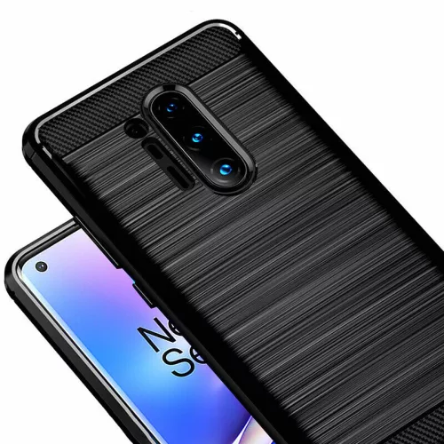 Techsuit - Carbon szilikon tok - OnePlus 8 Pro - Fekete