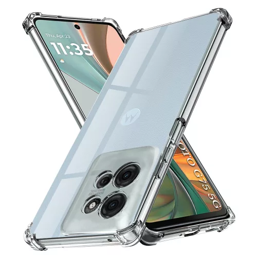 Techsuit - Shockproof Átlátszó Ütésálló Szilikon tok - Motorola Moto G75 - Átlátszó