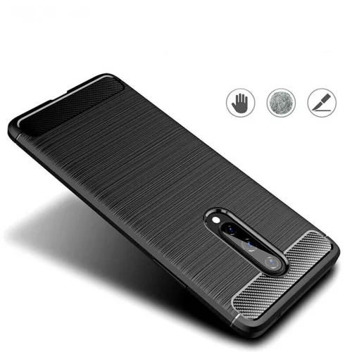Techsuit - Carbon szilikon tok - OnePlus 8 - Fekete